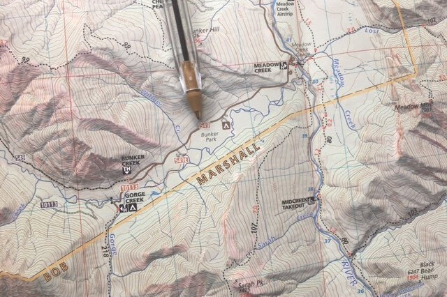 A map of Bunker Creek