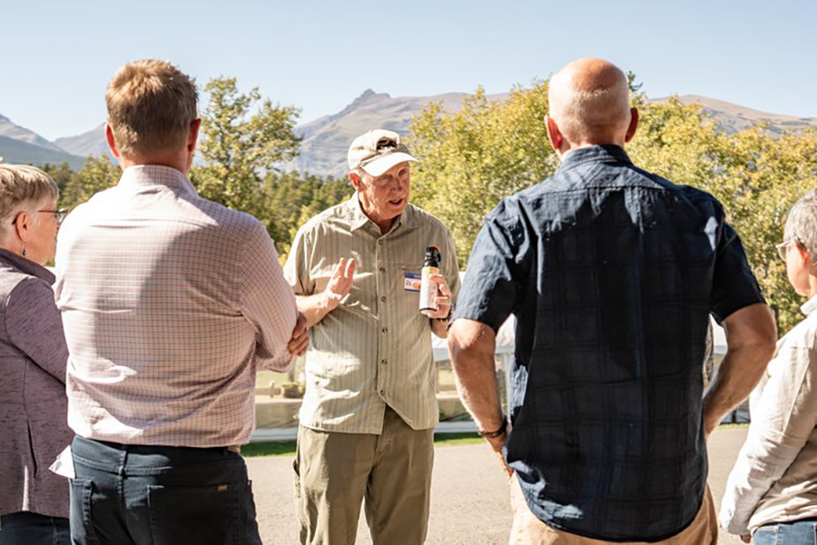 Dan Carney provided instruction on how to behave around grizzly bears as well as the proper use of bear spray as a deterrent.