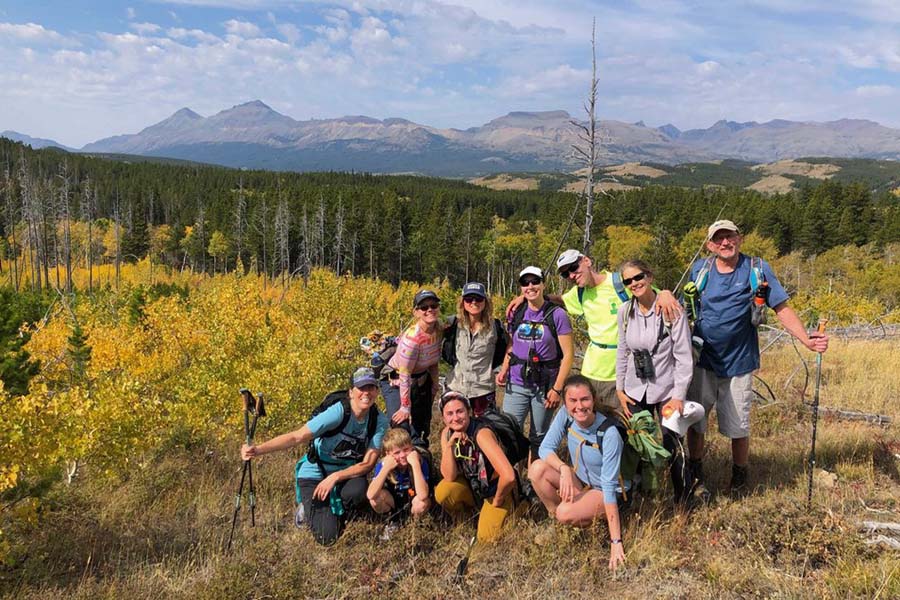 Hikers on the South Fork Two Medicine loop enjoyed great early fall colors and camaraderie.