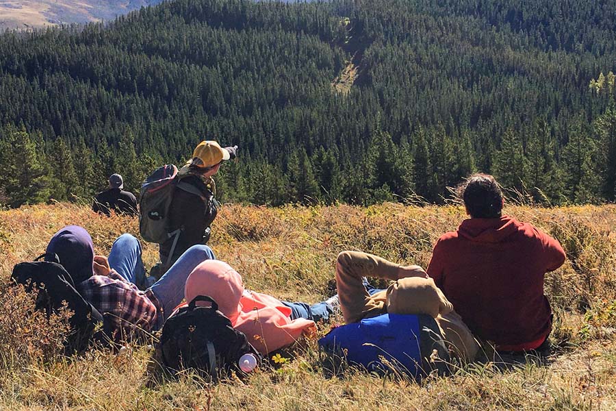 Students from Browning High School learn about the impacts of oil drilling