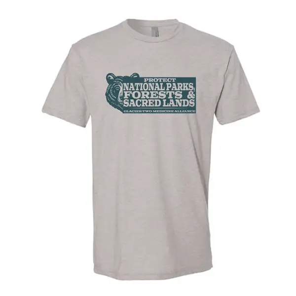 Protect Land tshirt with horizontal design in sand