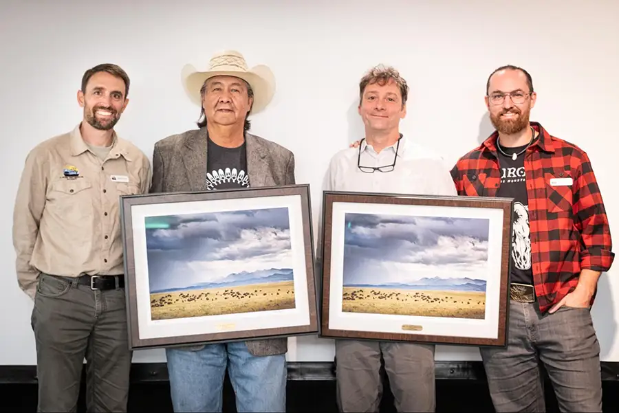 Terry Tatsey, Blackfeet Tribal Chairman and Michael Jamison, conservationist, being honored at the 2026 Fall Gathering for their long-standing dedication to the Badger-Two Medicine and partnership with Glacier-Two Medicine Alliance.